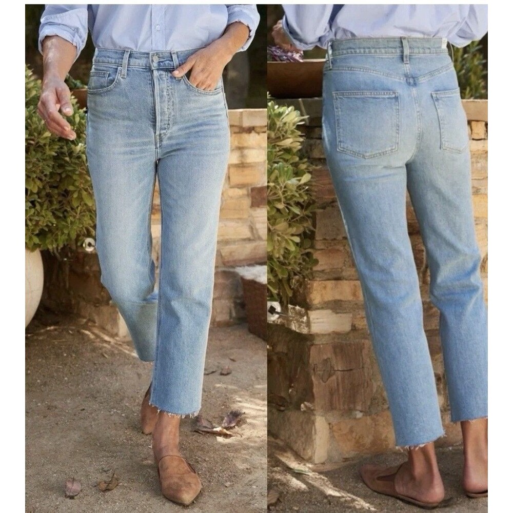 Frank & Eileen Monaghan High Waist Crop Mom Jeans 1990 Wash Italian vintage 29